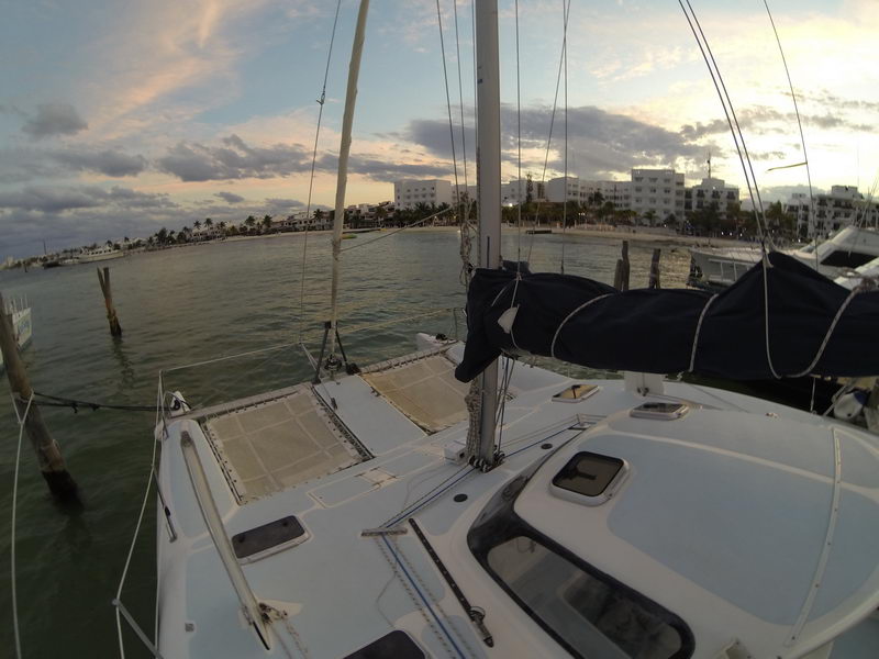 Small family catamaran Nalgone Cancun Caribbean sailing Isla Mujeres private charter snorkel vacation tour