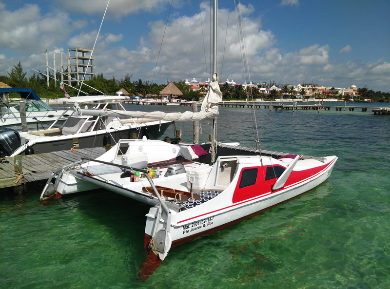Cancun Isla Mujeres marina with turquoise water, small private sailing charter intimate groups